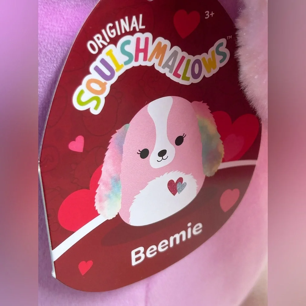 Squishmallows Pink and Multicolor Dog Plush